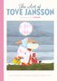 "The Art of Tove Jansson", "Creator of the Moomins". Illustration mit Charakteren, die vor einem grauen Himmel spazieren., Buch