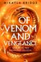 Text: "Of Venom and Vengeance. Desire is the deadliest poison." Eine goldene, aggressive Schlange mit Kristallen.