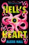 "Sapphic Moby Dick in Space", "Hell's Heart", "Alexis Hall". Ein pinker Oktopus mit Auge umgibt die Schrift auf schwarzem Hintergrund., Buch