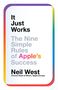 „It Just Works. The Nine Simple Rules of Apple’s Success. Neil West, Former Head of Music, Apple Europe.“ Farbenfroher Rahmen.