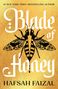 HAFSAH FAIZEL, Blade of Honey, COVER TO BE REVEALED, rosa Hintergrund. Unten ein kleines First Ink Logo., Buch