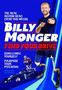 Texte: "The real action hero every kid needs", "Billy Monger", "Find your drive", "Challenge yourself", "Unleash your potential".  
Ein junger Mann mit Prothesen lächelt und zeigt nach vorne., Buch