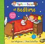 "Tom and Bear at Bedtime", "Lift the flaps!". Ein Junge und ein Teddybär im Bett, umgeben von Spielzeug und einer Lampe., Buch