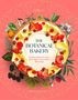 "The Botanical Bakery: 60 Blooming Recipes That Make Your Bakes Blossom" steht auf einer blumengeschmückten Torte.