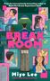 Buchcover: "BREAK ROOM". Menschen in einem Raum, trinken, essen. Helle Farben, Comics-Stil, zentrale Figur von hinten., Buch