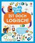 „Knobel-Klub: Ist doch logisch! Trainiere dein Gehirn! Hinweise kombinieren, Muster finden, Folgen erkennen.“ 
Illustration mit Pinguinen, Robotern, Zahnrädern., Buch
