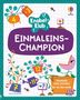 Oben: "Knobel-Klub", "Einmaleins-Champion". Unten: "Trainiere dein Gehirn! 1er- bis 12er-Reihe". Bunte Pflanzen., Buch