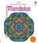 "Mein Farbenzauber-Malbuch: Mandalas" in bunter Schrift. Ein Pinsel und farbenfrohes Mandala, rechts Logo eines Ballons., Buch