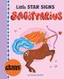 "Little Star Signs: Sagittarius", Illustration eines Zentauren mit Bogen, pastellfarben, pinker Hintergrund.