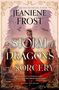 JEANIENE FROST, "A Storm of Dragons and Sorcery", Frau in rotem Kleid, Drache im Hintergrund, goldene Verzierung., Buch