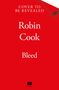 Text: "Cover to be revealed. Robin Cook. Bleed." Roter Hintergrund mit kleinem schwarzen Logo unten.