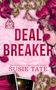 "Deal Breaker" von Susie Tate. Rosa Hintergrund mit floralen Mustern, goldenen Verzierungen, Blumen und einem umgekippten Sektglas.