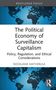 "The Political Economy of Surveillance Capitalism" von Ndzalama Mathebula. Weltkarte im Hintergrund, türkis und schwarz., Buch