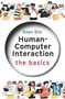 Titel: "Human-Computer Interaction, the basics" von Alan Dix. Bunte Illustrationen von Menschen mit Technologie., Buch