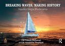 Text oben: "BREAKING WAVES, MAKING HISTORY. Navika Sagar Parikrama." Bild: Segelboot bei Sonnenuntergang auf dem Meer., Buch