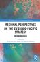 Text: "Regional Perspectives on the EU's Indo-Pacific Strategy: Beyond Brussels." Bunt abstrakte Hintergrundgestaltung., Buch
