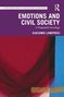 "Emotions and Civil Society: A Pragmatist Sociology" von Giacomo Lampredi, abstrakte Kunst mit Rot- und Blautönen.