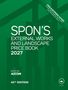 „SPON'S EXTERNAL WORKS AND LANDSCAPE PRICE BOOK 2027, EDITED BY AECOM, 46TH EDITION“. Grüner Hintergrund mit geometrischen Mustern., Buch