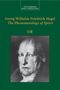 "Georg Wilhelm Friedrich Hegel: The Phenomenology of Spirit." Portrait eines ernst schauenden Mannes auf grünem Hintergrund.