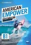 "AMERICAN EMPOWER", "B1 Pre-Intermediate". Ein Surfer auf einer Welle. Logo: CAMBRIDGE. Farbiges und dynamisches Cover.