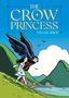 "THE CROW PRINCESS" und "VIVIAN ZHOU" in großer gelber Schrift. Illustration: Zwei Mädchen, eines mit Flügeln, in bergiger Landschaft.