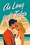 "As Long as It Takes. Love makes its own schedule. Jill Francis. A Novel." Zwei Menschen am Strand bei Sonnenuntergang., Buch