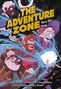 „THE ADVENTURE ZONE: Story and Song“ steht prominent. Comic-Figuren in Abenteuer-Kleidung sind dynamisch dargestellt.