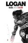 "LOGAN: Black, White & Blood" in kräftigen Buchstaben. Illustration eines muskulösen Mannes mit Klauen, dynamisch gezeichnet.