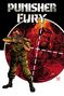 "Punisher Fury" steht oben. Ein Soldat zielt mit einem Gewehr im Vordergrund, während im Hintergrund Kriegsszenen zu sehen sind.