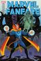 "MARVEL FANFARE" und "OMNIBUS" in großen blauen Buchstaben. Illustration: Magier mit rotem Umhang und Mann auf Pferd im Weltraum., Buch