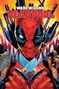 "Wade Wilson Deadpool" in roten Buchstaben über einer Illustration eines maskierten Charakters mit Schwertern und Waffen im Hintergrund., Buch