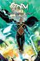 „Storm: Earth's Mightiest Mutant“. Eine Frau in einem schwarzen Outfit mit weißen Haaren steht in einer stürmischen Umgebung., Buch