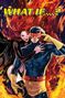 Der Text "WHAT IF...?" ist oben. Illustration: Zwei Helden in dynamischer Pose, umgeben von Flammen., Buch