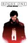 „ROGUE ONE: A STAR WARS STORY“. Illustration eines nachdenklichen Mannes, darunter eine Silhouette im roten Licht., Buch