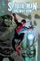 "Spider-Man: Long Way Home". Comic-Illustration zeigt Spider-Man in Aktion, schlägt mit Netz zu, grüne Kreatur im Hintergrund., Buch