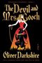 "The Devil and Mrs. Gooch" von Oliver Darkshire. Eine Frau in Rot hält eine Leine mit einem knienden Teufel.