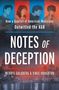 "How a Quartet of American Musicians Outwitted the KGB" und "Notes of Deception". Vier Personen, Moskau im Hintergrund., Buch