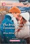Buchtitel: "The Bride Wore His Convenient Ring" von Nina Milne. Zwei Menschen in Winterkleidung kuscheln sich aneinander.
