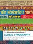 Verschiedene Schriftstile in Streifen. Text: "The Bloomsbury Handbook of Global Typography." Herausgeber: Paul Luna und andere., Buch