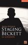 "Staging Beckett in London" von Matthew McFrederick. Silhouette einer Person vor hellem Hintergrund.