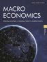 "MACROECONOMICS", "2ND EDITION", Autoren: William Mitchell, L. Randall Wray, Martin Watts. Weltkugel mit leuchtendem Netzwerk.