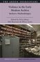 Oben: "Violence in the Early Modern Archive: Inclusive Methodologies". Darunter ein Archivraum voller Aktenstapel., Buch