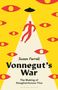 „Susan Farrell, Vonnegut's War, The Making of Slaughterhouse-Five“ in einem stilisierten gelben Design mit Augen und UFO., Buch