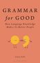 "GRAMMAR for GOOD: How Language Knowledge Makes Us Better People - Laura Aull." Zwei lächelnde, verbundene Satzzeichen.