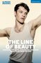 Oben links "ALMEIDA THEATRE". Rechts oben "methuen drama". Text unten: "THE LINE OF BEAUTY". Mann in weißem Tanktop.