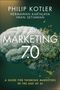 „Philip Kotler, Hermawan Kartajaya, Iwan Setiawan: Marketing 7.0. A guide for thinking marketers in the age of AI.“<br>Ein abstraktes, blumenartiges Muster dominiert den Hintergrund.