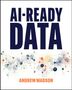 Text: "AI-READY DATA" und "ANDREW MADSON". Grafik: Netzwerk aus Kreisen und Linien in Blau- und Orangetönen.