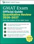 "GMAT Exam Official Guide Quantitative Review 2026-2027" steht groß. Darunter Vorteile des Guides. Grüner Hintergrund., Buch