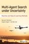 "Multi-Agent Search under Uncertainty", darüber fliegende Drohnen in einem Sonnenuntergangs-Hintergrund., Buch
