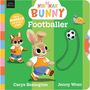 „Nik-Nak Bunny: Footballer“, Buchcover mit Hase, Fuchs, Fußball und Schnecke. Autoren: Carys Bexington, Jenny Wren., Buch